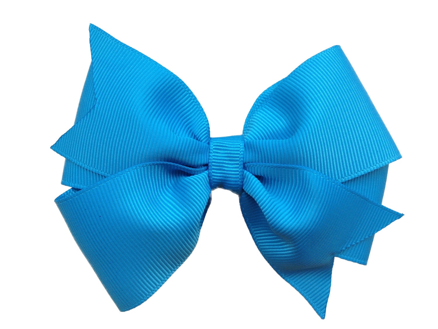 Yellow and Blue Striped Hair Bow - wide 5