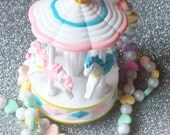Rainbow Candy Love - Pastel Hearts and Carousel Necklace