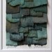 Abstract Handpainted Watercolor Paper Collage in Shades of Turqoise Blue Gray and Green