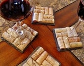 Slate Wine Cork Coasters (Set of 2)