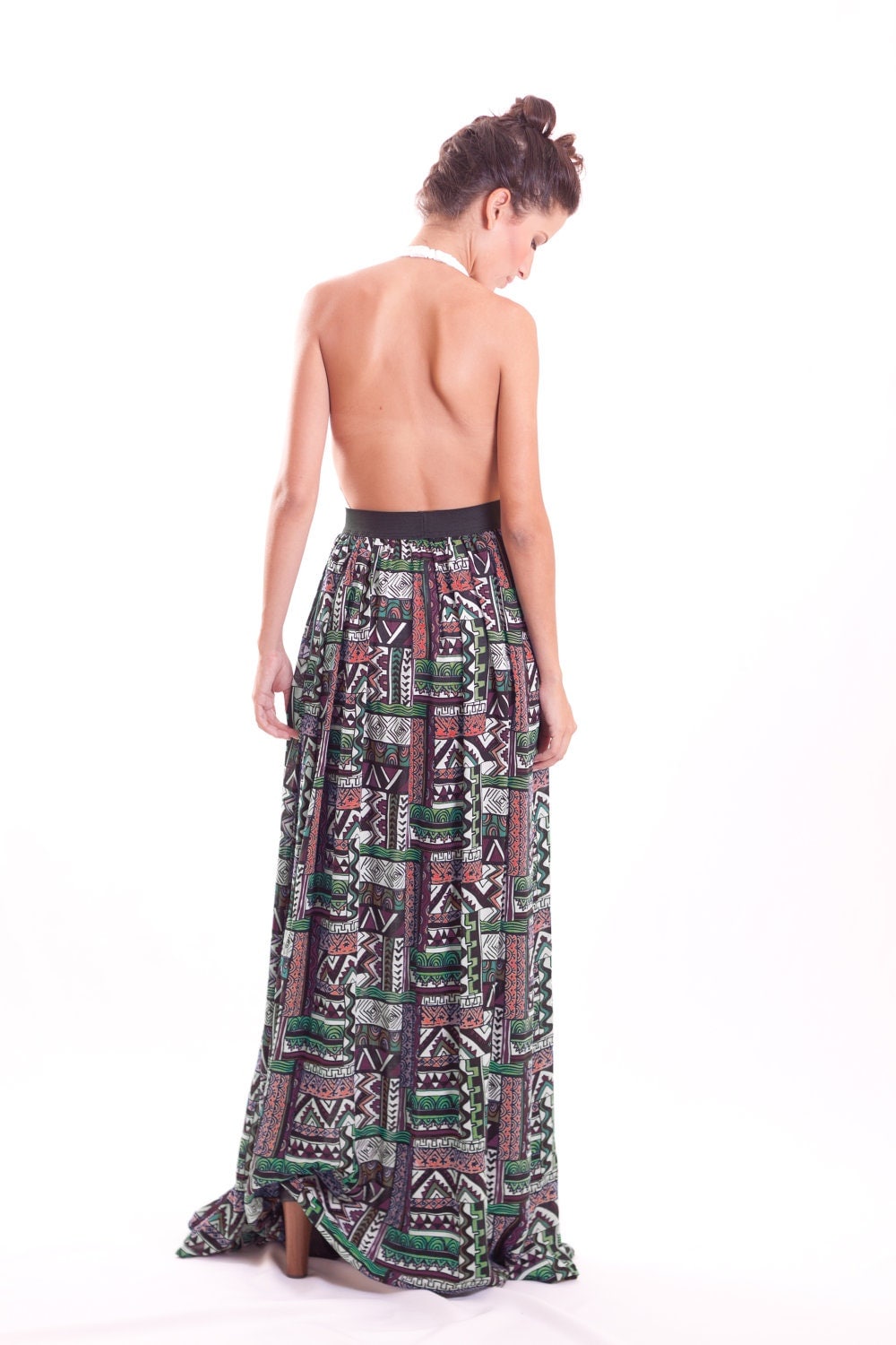 Tribal Print Maxi Skirt by fashionmeme on Etsy
