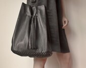 Large hand made leather tote bag