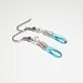Aqua Blue earrings wire wrapped glass drop