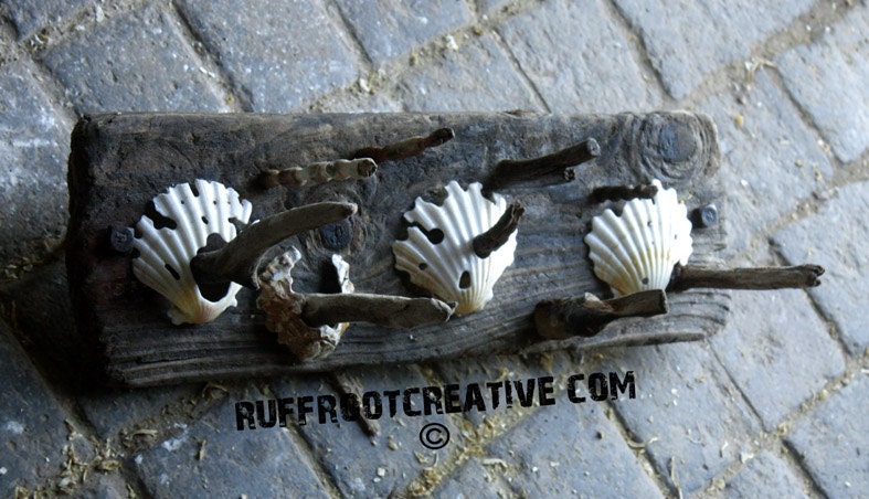 Hand crafted driftwood key/coat racks (with or without sea shells etc)