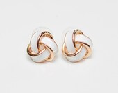 LoveKnot Post Earrings in White