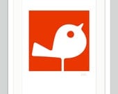 Early Bird Red by Lo Cole, archival print (A2) 23.4" x 16.5"