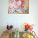 ART Original Abstract Painting "Camellia" Coco Chanel Inspired Flower Painting Acrylic