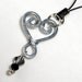 Swirl Heart Grey & Black Crystal Phone / Purse Charm