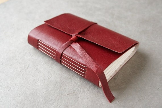 Leather Journal or Sketchbook - Red