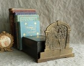 Vintage Art Deco Bookends with a Romantic Scene