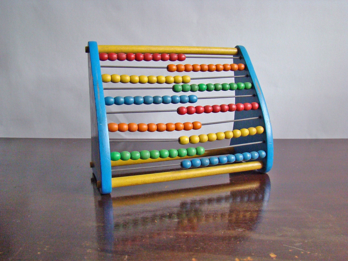 vintage rainbow-beaded wooden abacus by Playskool