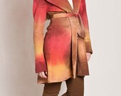 Sweater coat, spring cardigan, Hues effect hand dyed jacket, fall casual smart, urban, elegant OOAK by Texturable