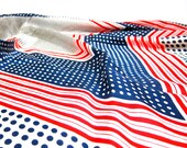 Silk Scarf Navy Red Cream Silk Stripe Polka Dot Scarf
