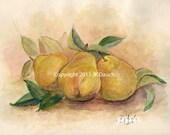 PEARS - Original Watercolor Painting by Jamie Dauch Michigan artist