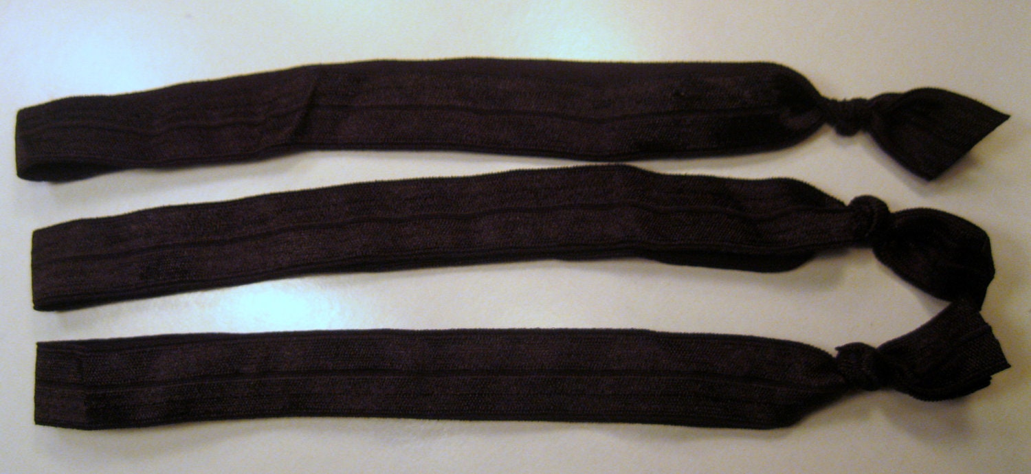 The Pitch Black Headband Collection - 3 Black Elastic Headbands