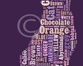 Cat Typography 5x7 inches Matte Multicolor Art Print