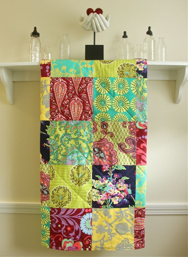 Boho Baby Quilt Crib Quilt Flannel or Minky by FernLeslieBaby