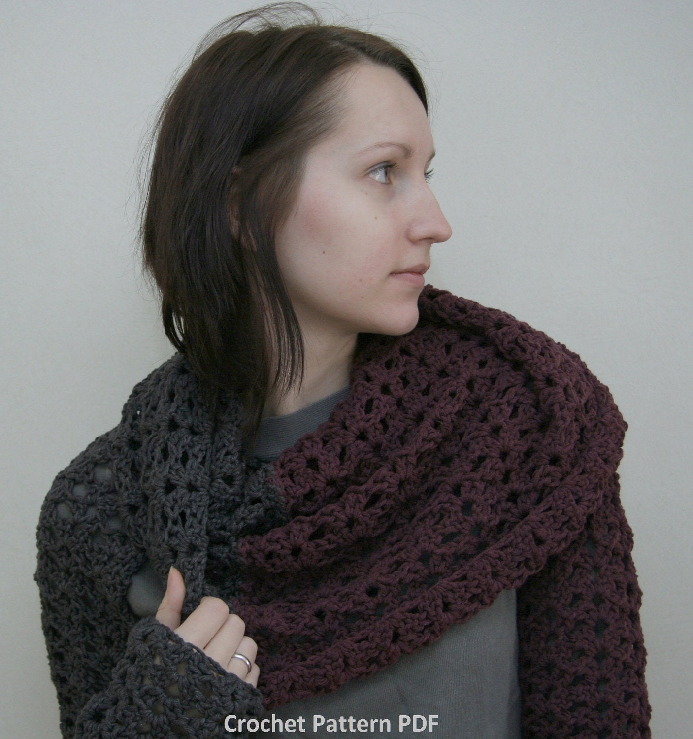 Crochet pattern PDF - Transformer 4in1 - Two versions - Sizes M / L - Cowl Hood Shrug Scarf crochet pattern instant download