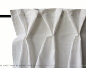 Linen curtain panels. Pinch pleat by Lovely Home Idea. White or custom color.