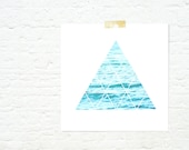Geometric design ocean waves print nautical home decor cool blue - Equilateral Ocean