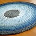 T Shirt Rug by EKRA Steel Gray and Blue Round Crochet Upcycled Area Mat