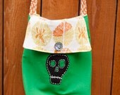 Medium, Skull-embellished messenger bag - Textile Fetish