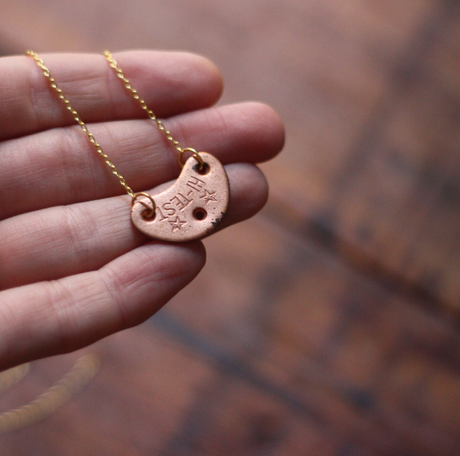 Tiny Dancer Vintage Copper Hight Test Tap Shoe Tap Necklace