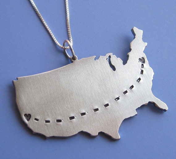 Steel Long Distance Love Necklace