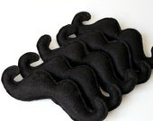 Mustache pin black felt stuffed brooch sale