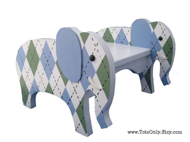 Argyle Elephant Step Stool