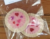 WOOL PLAY food COOKIES frosted sugar cookies hearts 2