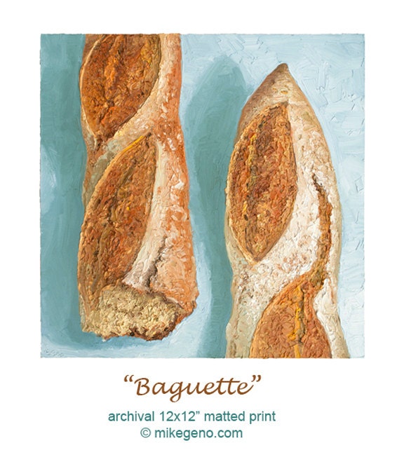 BAGUETTE - bread portrait archival print by Mike Geno