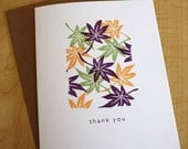 Thank You - Maple Leaves - Handmade Greeting Card - Mosaic Note Series