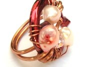 Copper Pearl Ring - prettycheap