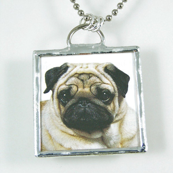 Pug Dog Soldered Pendant