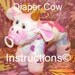 How to make a cow from Diapers. Diaper Cake Keepsake. GR8 baby shower gift, diaper cake topper, centerpiece, farm animal.
