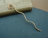 Brass Simple Spiral  Wavy Hair Stick, Shawl Pin, Scarf Pin, Stick Pin - Long Hair Accessories - Knitting, Women Accessory - Hair Toy