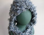 Fuzzy Hood in Blue and White to Adorn your Fairy Self