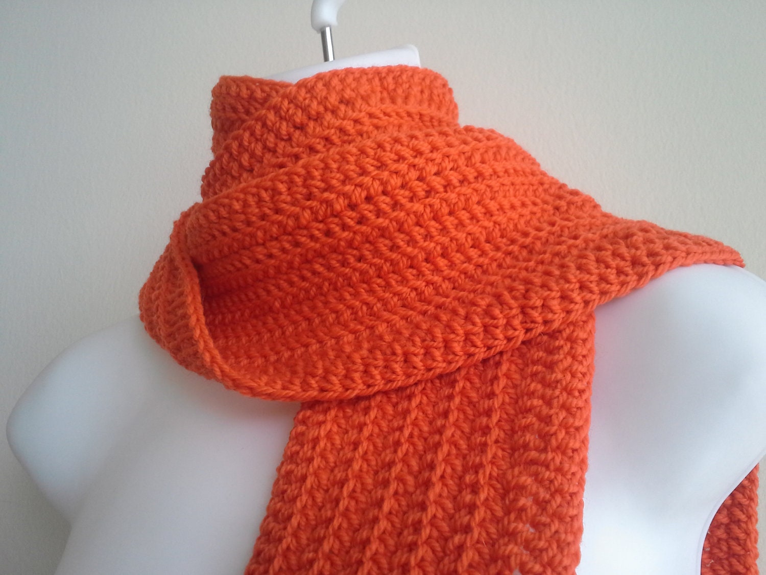 Bright Orange Wool Scarf Nectarine Unisex Classic DRAKE