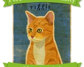 Cat Art Print - Personalize Your Kitty - 8 in x 10 in - Not Portrait - Whimsical Cat Art Print - Cat Wall Decor - Cat Wall Art - Cat Print
