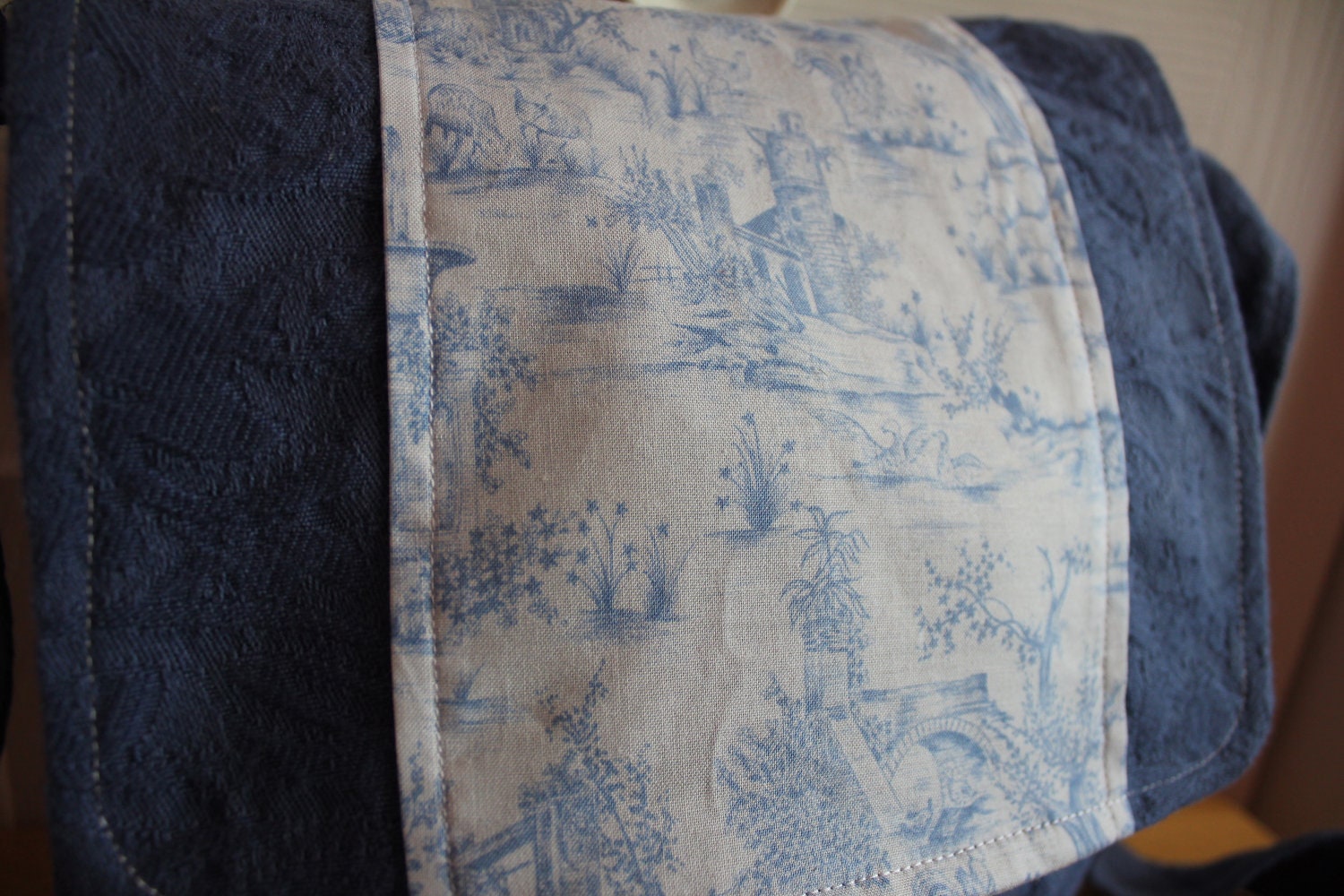 Blue Messenger Bag with Toile
