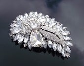 Lovely Rhinestone Bridal Brooch, Vintage Style Brooch, MATILDA
