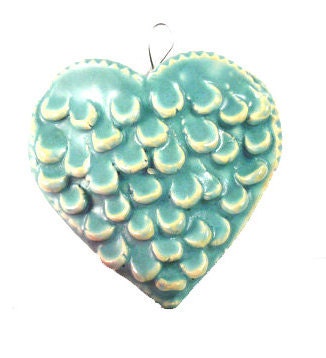 Angel Wings heart-shaped wall vase or business card holder in robin's egg blue - ready to ship