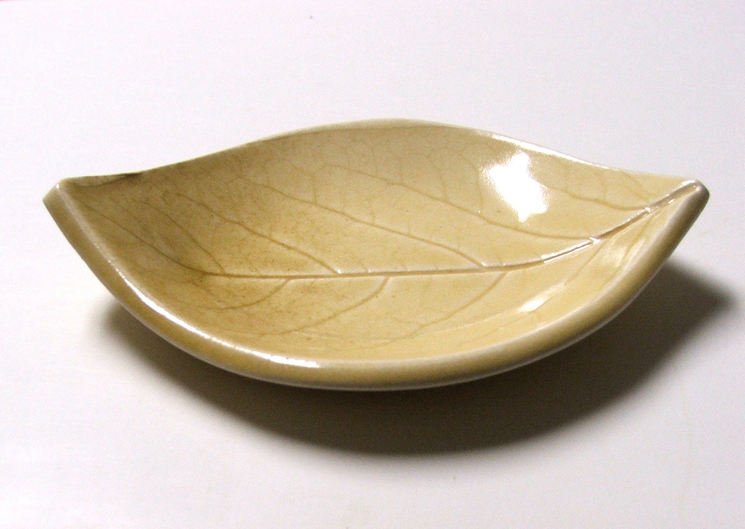 Hand Built Ceramic Plate, Persimmon Leaf