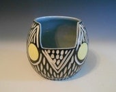 Modern Carved Porcelain Owl Pot Sculpture