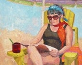Sunbathing original oil painting by Andrew Daniel