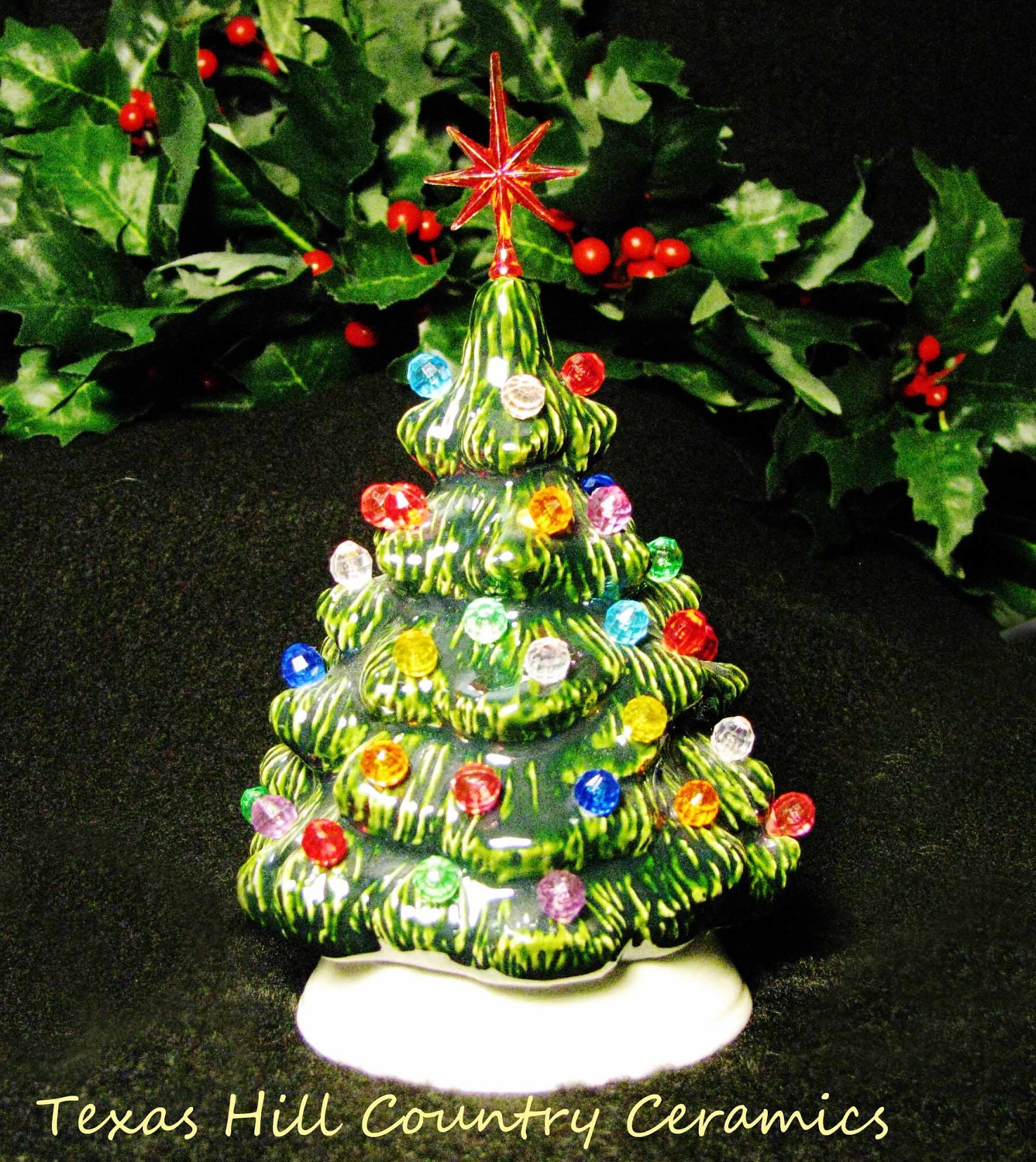 mini ceramic christmas tree traditional green by texasceramics mini ceramic christmas tree traditional green by texasceramics