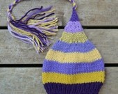 In SToCK Newborn Girl Hat Baby PHoTO PRoP Knit Tassel ToQUe 4 Fashion Conscious stripe Pansy Purple Mauve Lavender Plum Yellow Butter