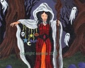 Crone's Secret Halloween witch art reproduction gothic print 8 x 10