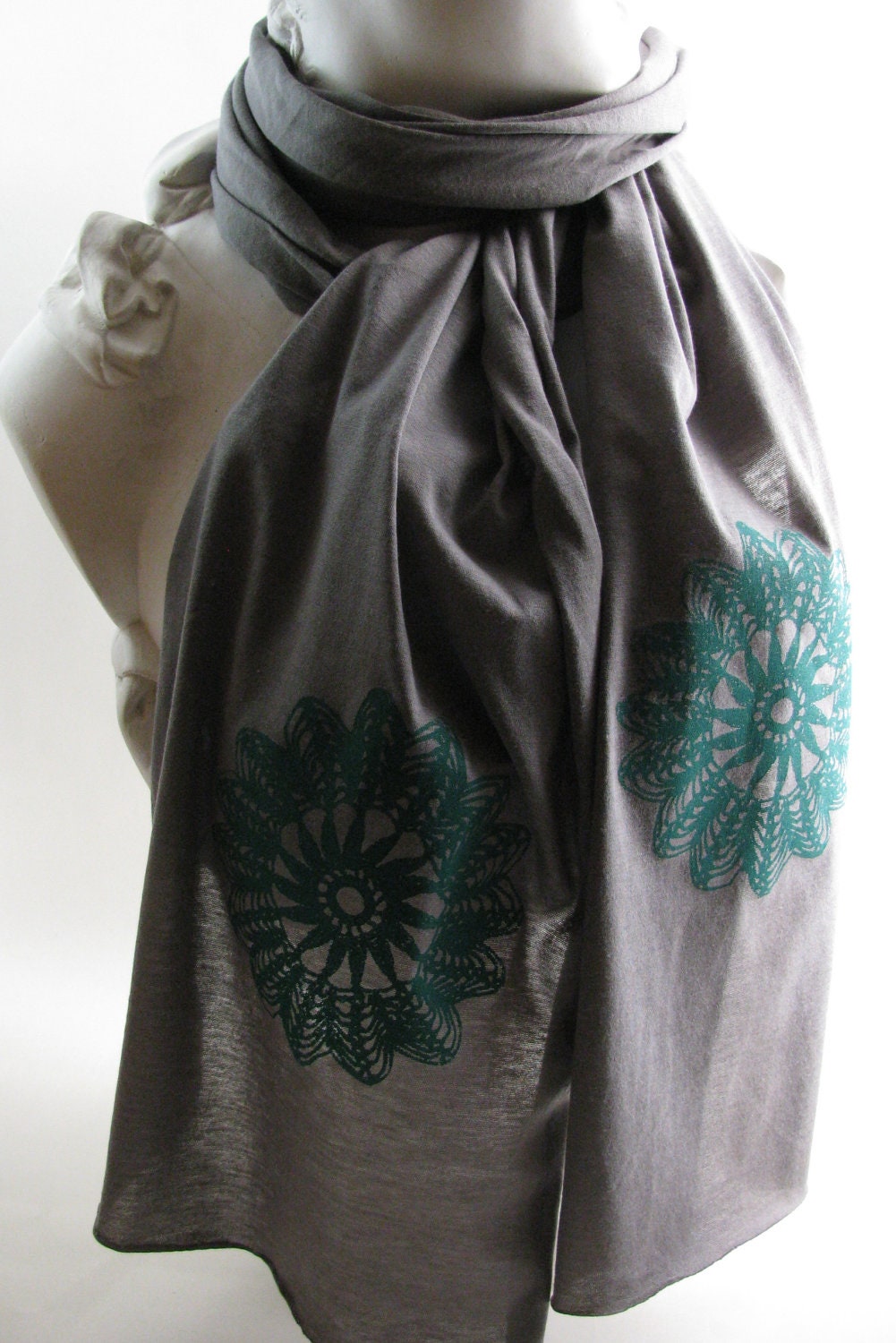 Screenprinted LACE jersey scarf